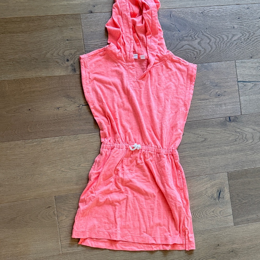 GAP Girls Neon Coral Hooded Swim Coverup